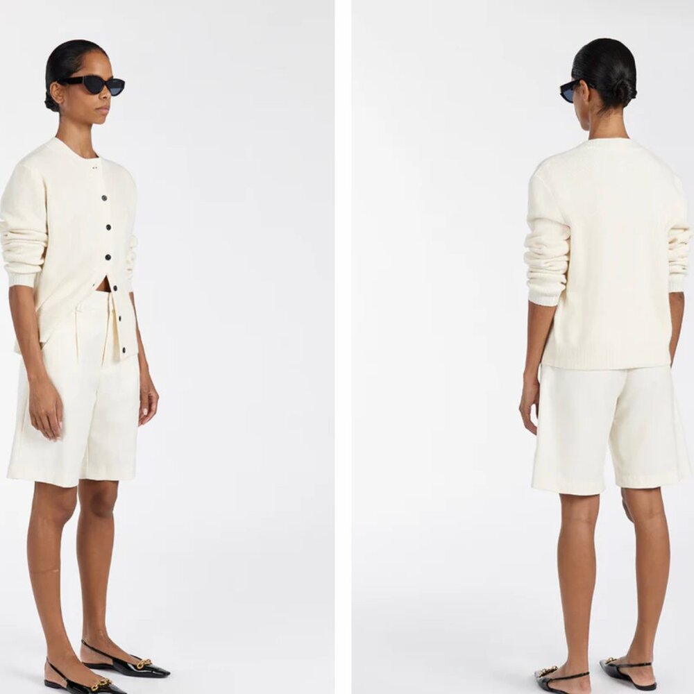 NWT - DISSH High-Waisted Cream Bermuda Shorts